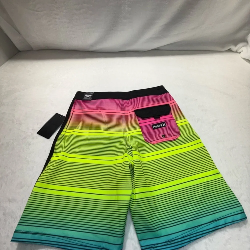 NWT Hurley Boys Board Swim Shorts - Pink, Yellow, Blue